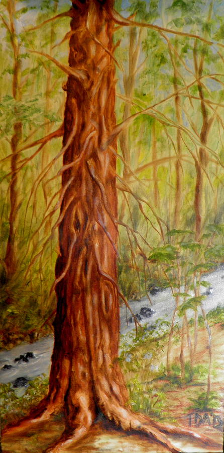 Bella Coola cedar Painting by Ida Eriksen