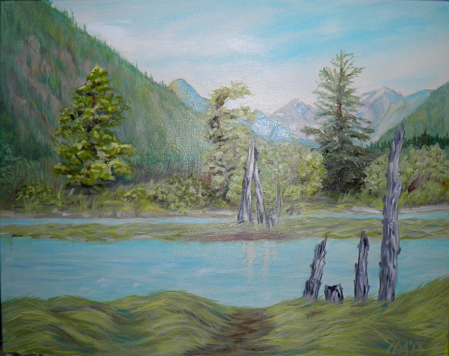 Bella Coola Estuary Painting by Ida Eriksen