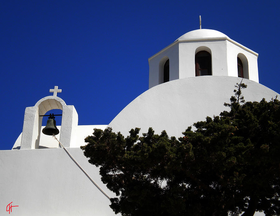 Summer Photograph - Bella Santorini Island Church Greece  by Colette V Hera Guggenheim