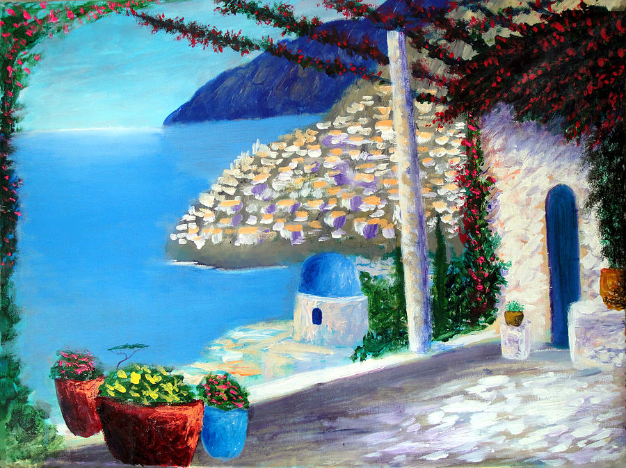 Bella Vista Di Amalfi Painting by Larry Cirigliano