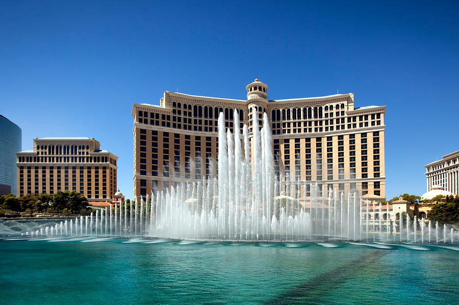 Las Vegas Photograph - Bellagio Hotel Fountains in Las Vegas by Mountain Dreams