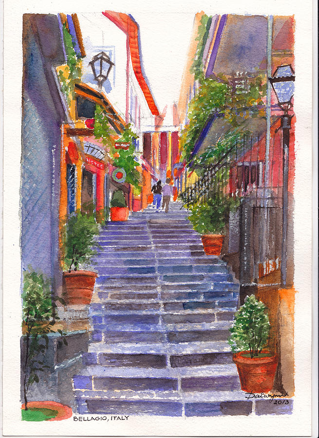 Bellagio Steps Painting by Dai Wynn