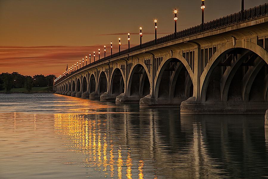 Belle Isle Bridge at dawn Photograph by Marie-France Burke - Pixels