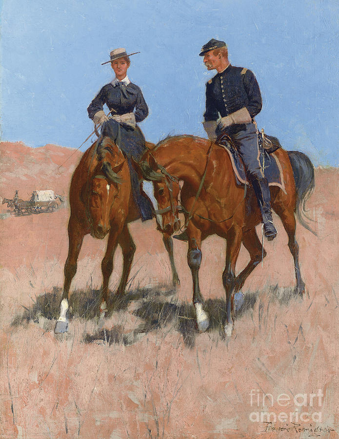 Frederic Remington Painting - Belle McKeever and Lt Edgar Wheelock by Frederic Remington