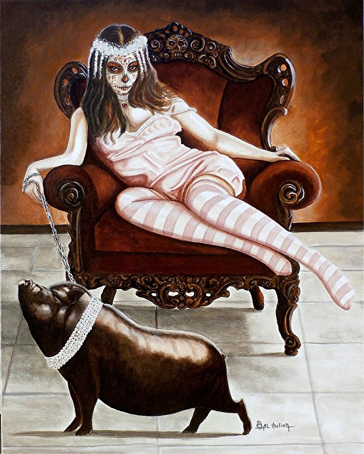 Belleza y la peste porcina Painting by Al  Molina