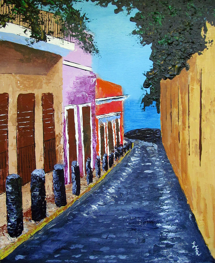 Old San Juan Painting - Bello Callejon by Luis F Rodriguez