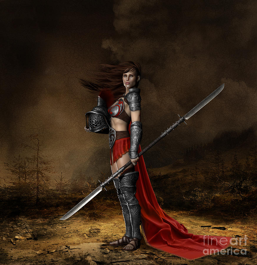 Fantasy Digital Art - Bellona Goddess of War by Shanina Conway
