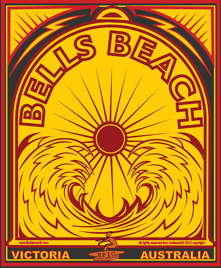 Surfing Bells Beach Victoria  Australia Digital Art
