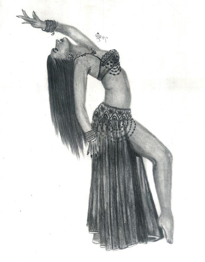 Belly Dancer Drawing by Bobby Dar