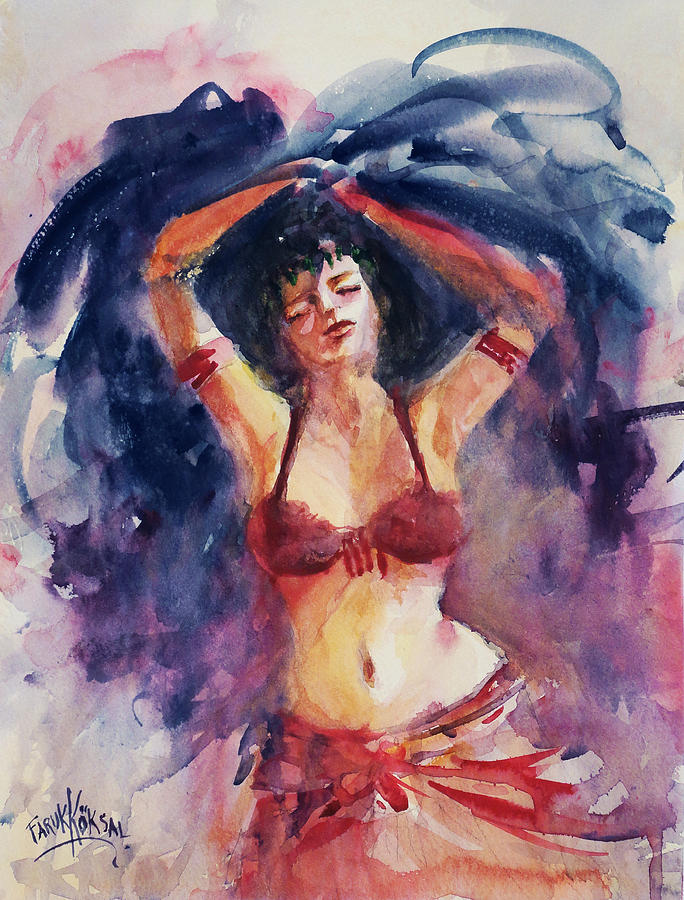 Belly Dancer Painting by Faruk Koksal
