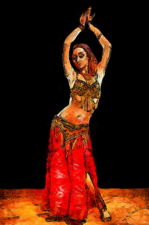 Belly dancer Painting by George Rossidis