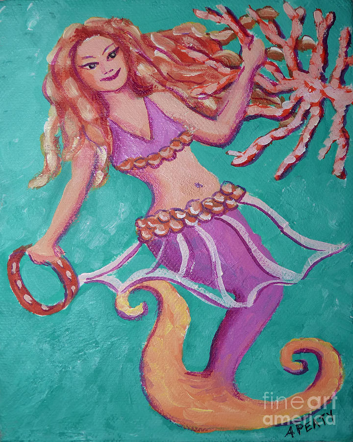 Belly Dancer Mermaid Painting by Audrey Peaty