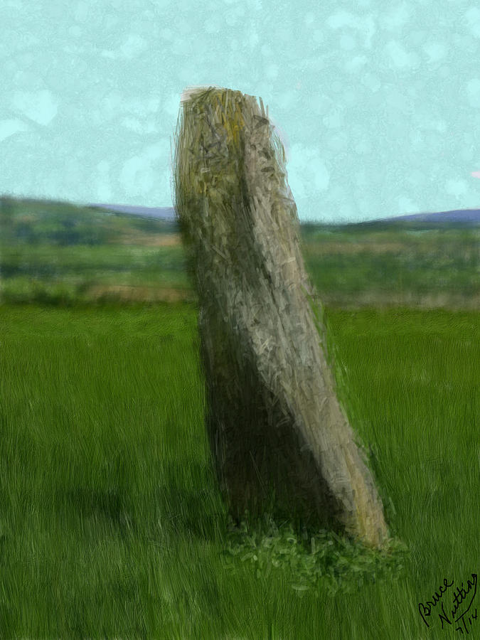 Beltany Stone Ireland Painting by Bruce Nutting