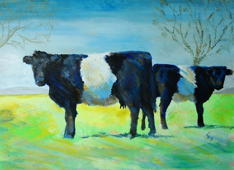 Belted Galloway Cows Painting
