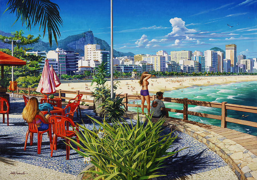 Beach Painting - Belvedere of Leblon  by Nilton Ramalho