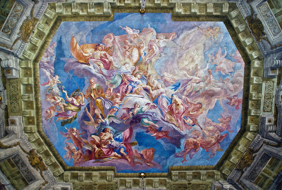 Belvedere Palace mural Photograph by Dennis Cox