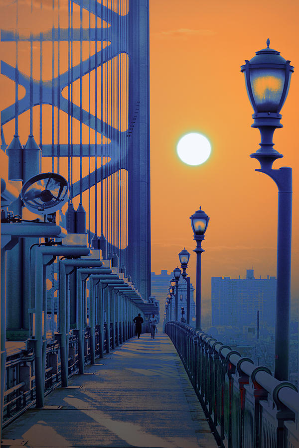 Ben Franklin Bridge Walkway Photograph by Bill Cannon