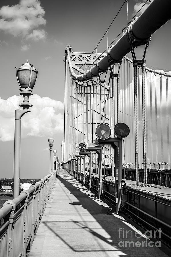 Ben Franklin Bridge Walkway Photograph By Brent Morales Fine Art America