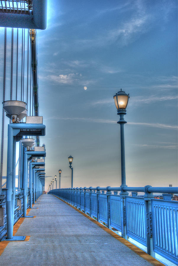 Bridge Photograph - Ben Franklin Bridge Walkway by Jennifer Ancker