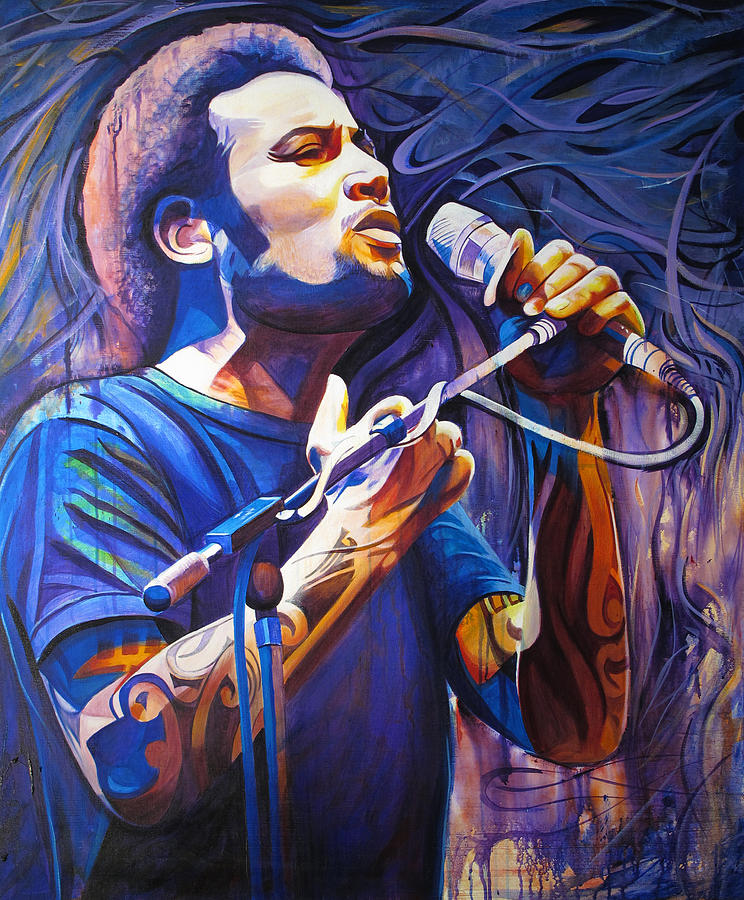 Ben Harper and Mic Painting by Joshua Morton