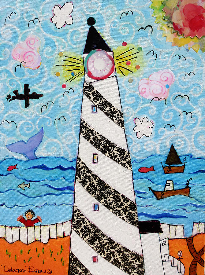 Ben n Me- Lighthouse Painting by Deborah Burow