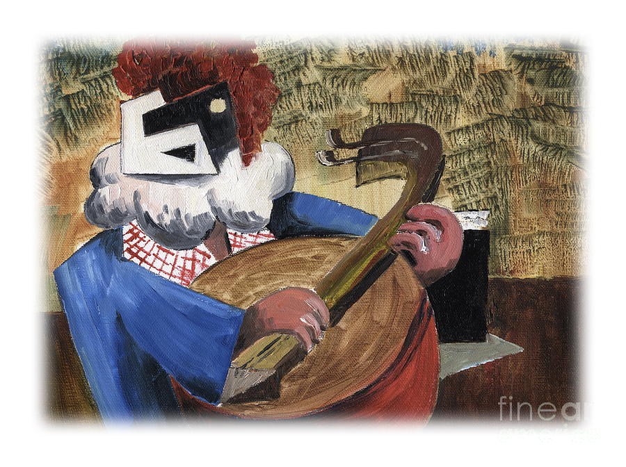 BEN the Banjo Man Painting by Val Byrne
