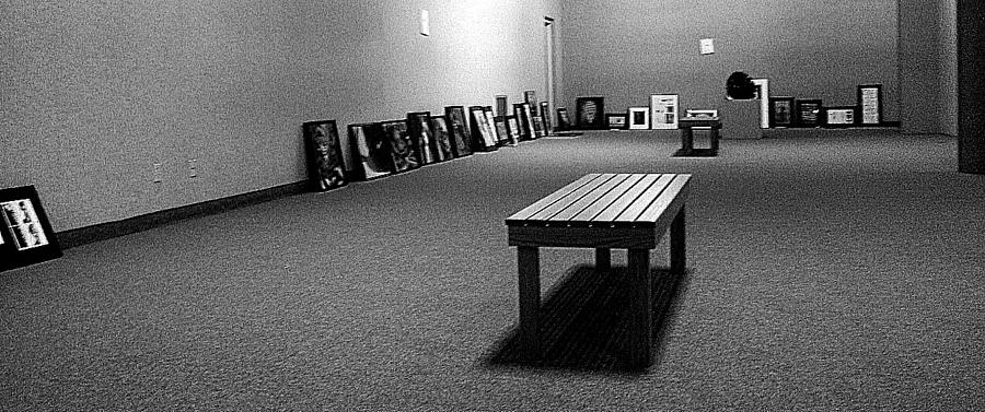 Bench Alone In Pre-show Gallery Photograph