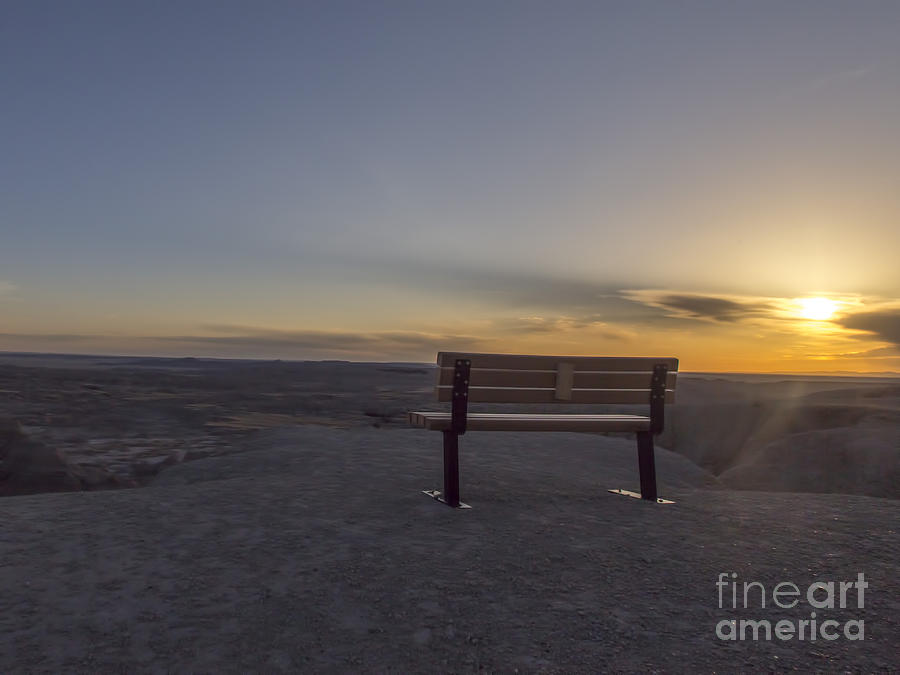 Bench in the Badlands Photograph by Steve Triplett