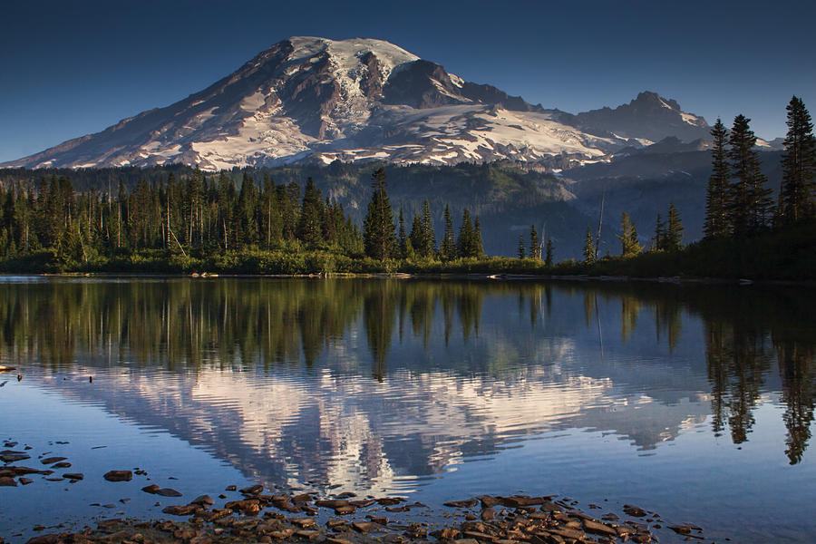 Mount Rainier National Park Photograph - Bench Lake Sunrise by Mark Kiver