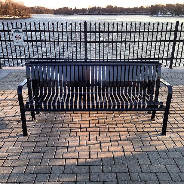 2 Photograph - Bench On Bricks With Shadows. #2 by Jim Spencer