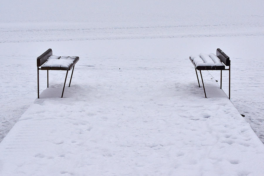 Benches on a dock Photograph by Jouko Lehto