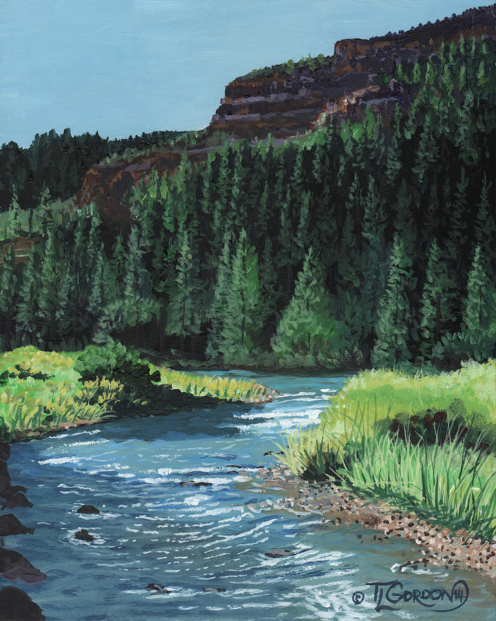 Bend In The River Painting by Timithy L Gordon