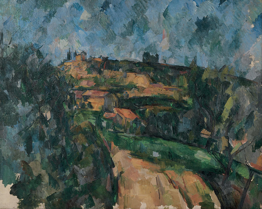 Bend Of The Road At The Top Of The Chemin Des Lauves Painting by Paul Cezanne