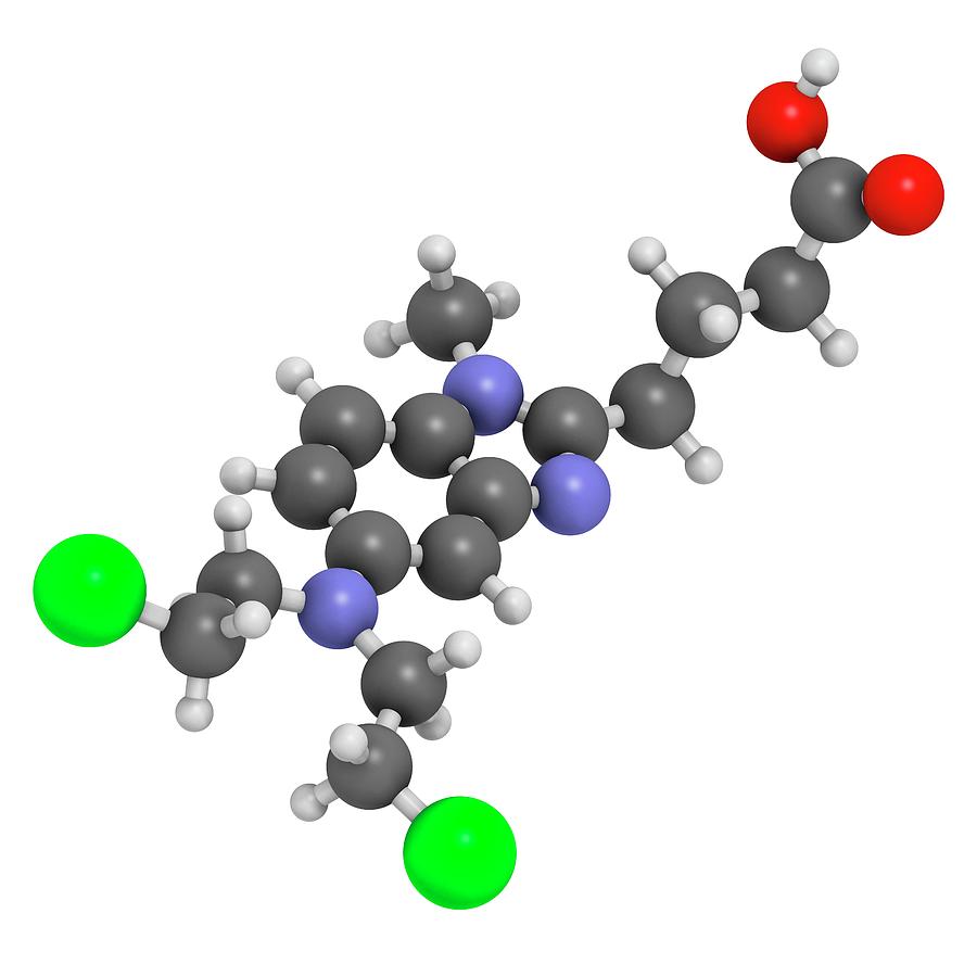 Mustard Photograph - Bendamustine Chemotherapy Drug Molecule by Molekuul