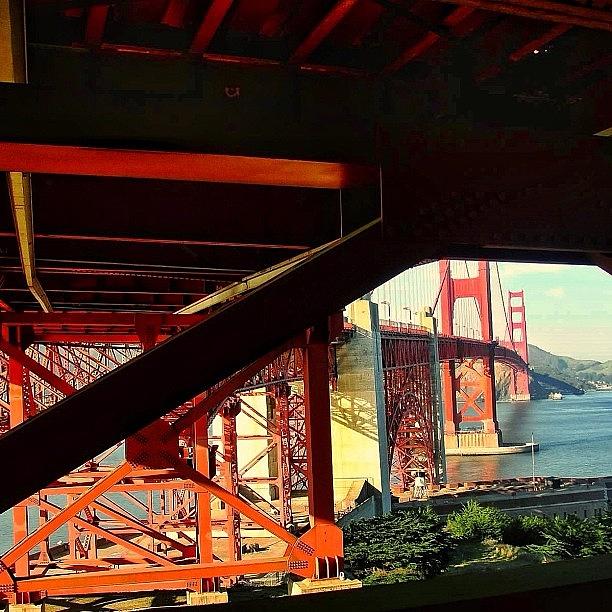 Architecture Photograph - Beneath The Golden Gate Bridge by Karen Winokan