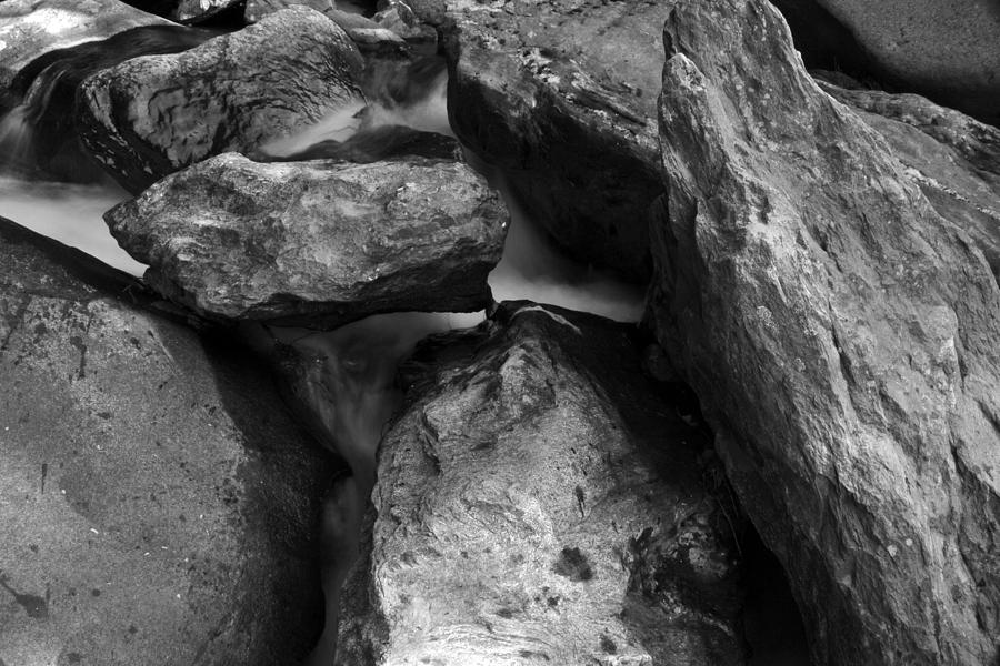 Black And White Photograph - Beneath The Rocks Black and White by Wendell Ducharme Jr