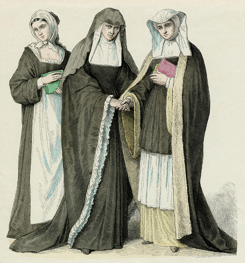 Benedictine Nuns Drawing by Mary Evans Picture Library Fine Art America