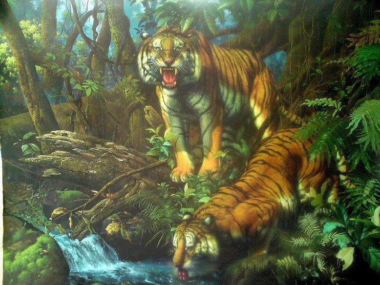 Bengal Tigers Painting by Ma Zakki