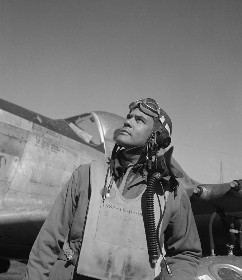 Benjamin Davis - WW2 Tuskegee Airmen Photograph by War Is Hell Store