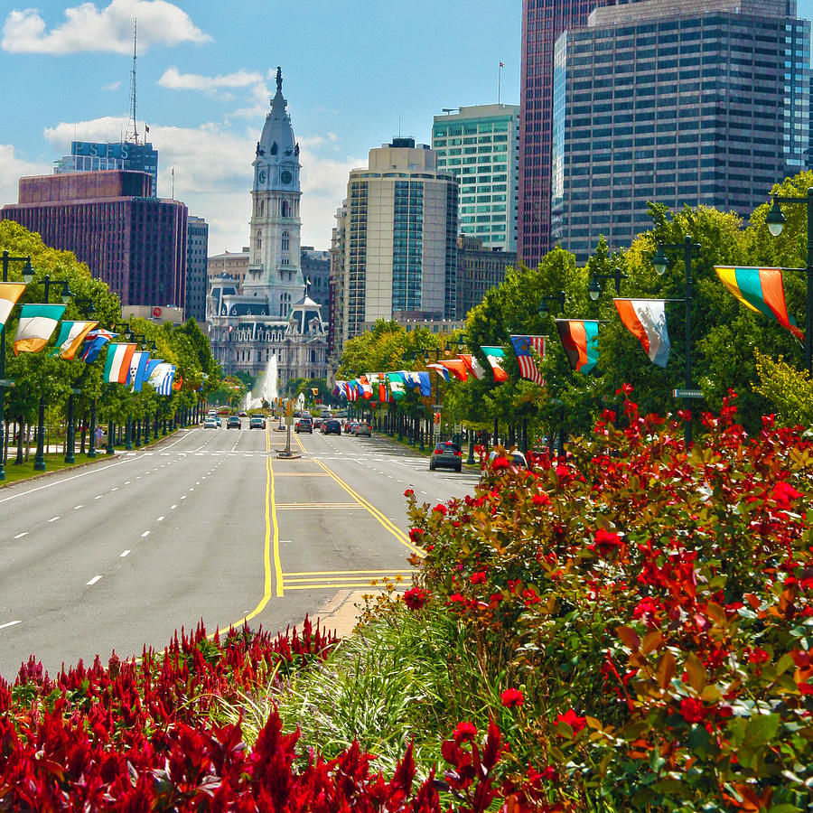 Benjamin Franklin Parkway  Photograph by Mitch Cat