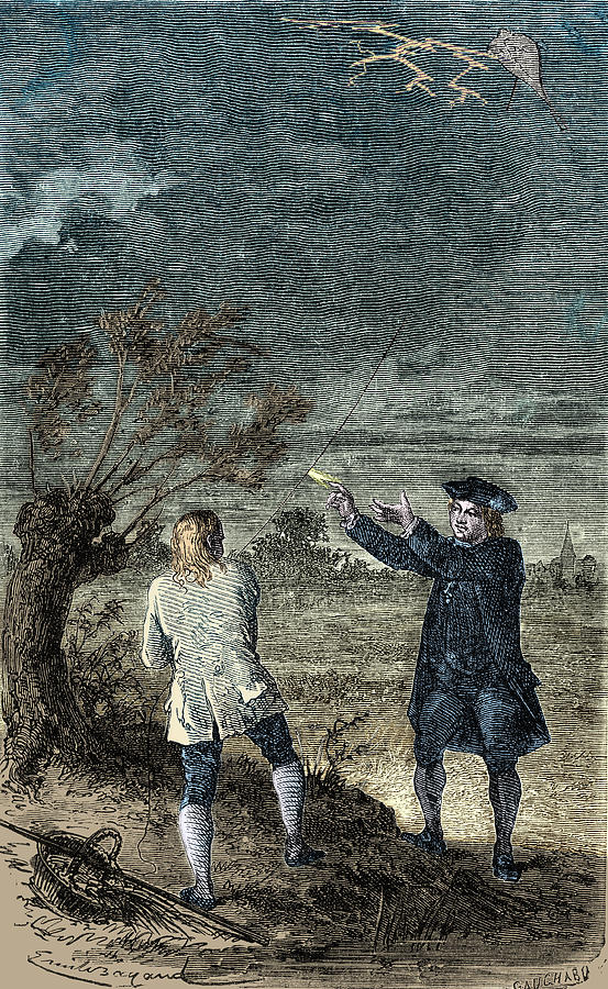 Benjamin Franklins Kite Experiment, 1752 Photograph by Science Source
