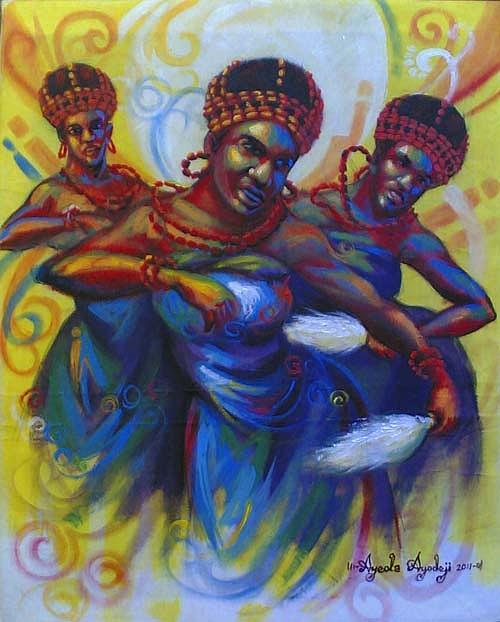 Ayodeji Painting - Bennin Dancer by Ayodeji Ayeola