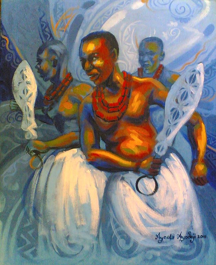 Bennin royal dance Painting by Ayodeji Ayeola