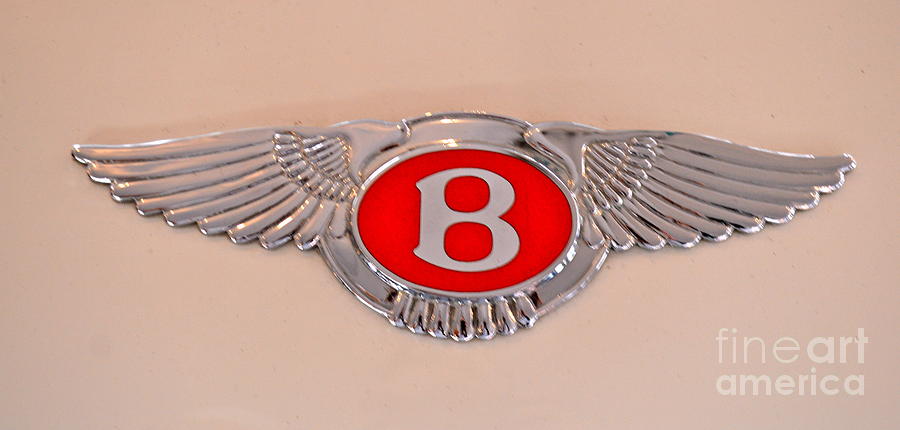 Car Photograph - Bentley Emblem by Pamela Walrath