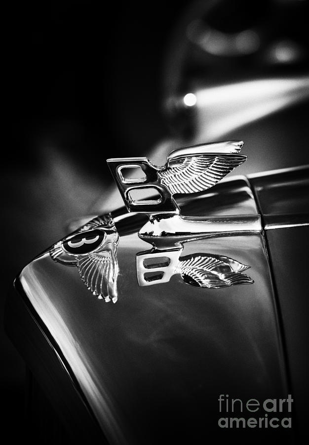 Vintage Photograph - Bentley Hood Ornament  by Tim Gainey
