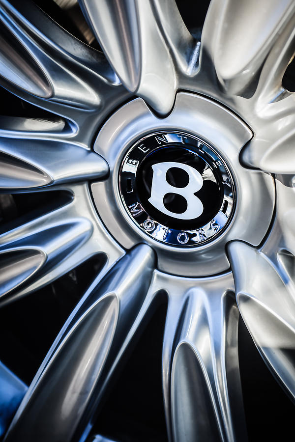Bentley Wheel Emblem -0303c Photograph by Jill Reger