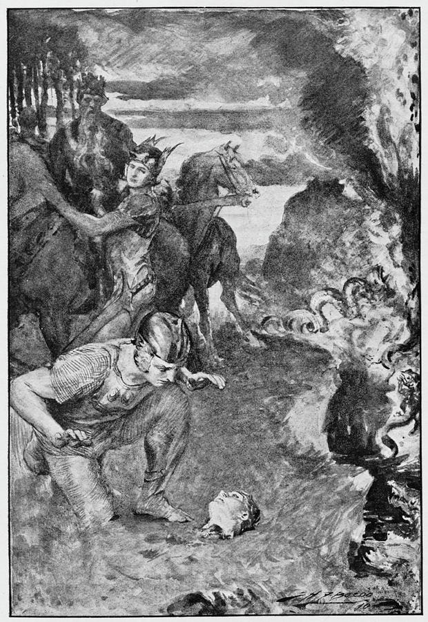 Beowulf Drawing - Beowulf Finds The Severed Head by Mary Evans Picture Library