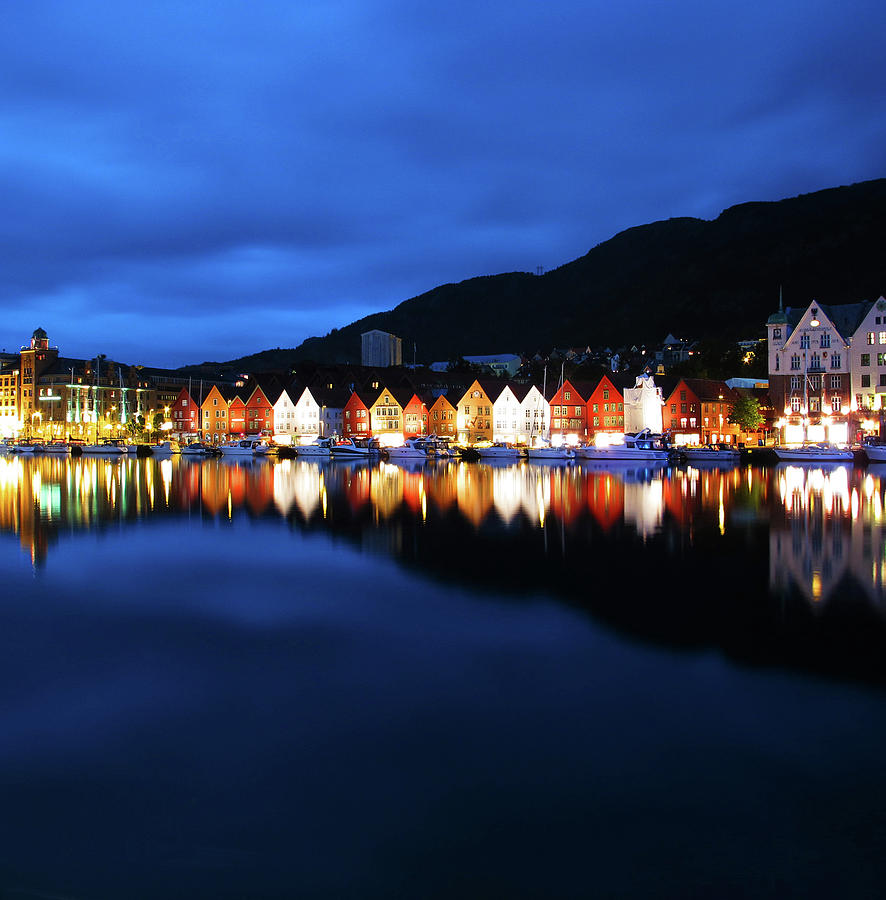 Bergen Nights Photograph by Buhamdi Images Copyright