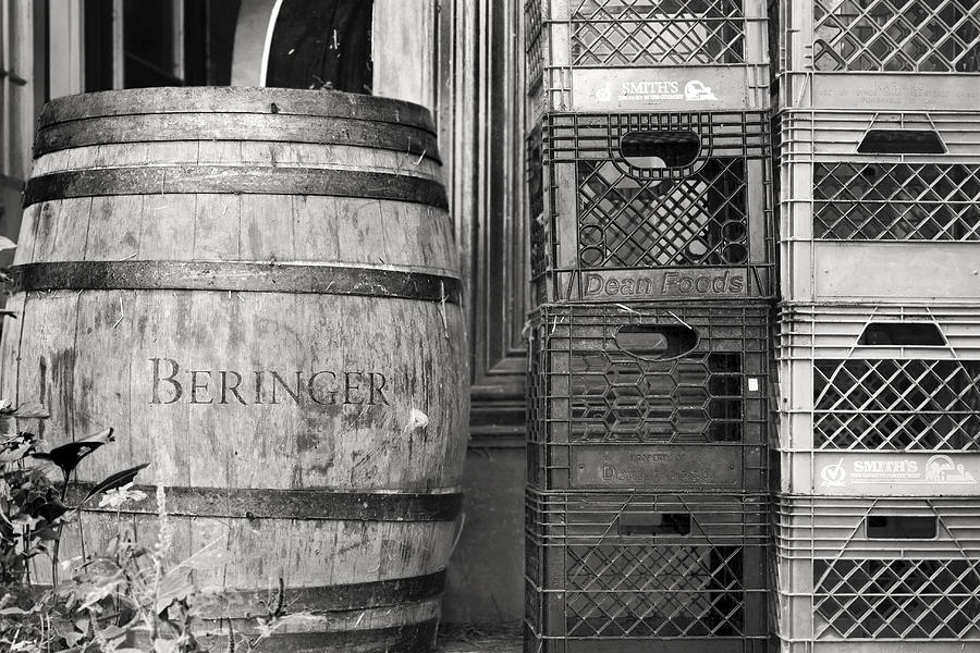 Wine Photograph - Beringer Barrel and Crates by Martin Cline