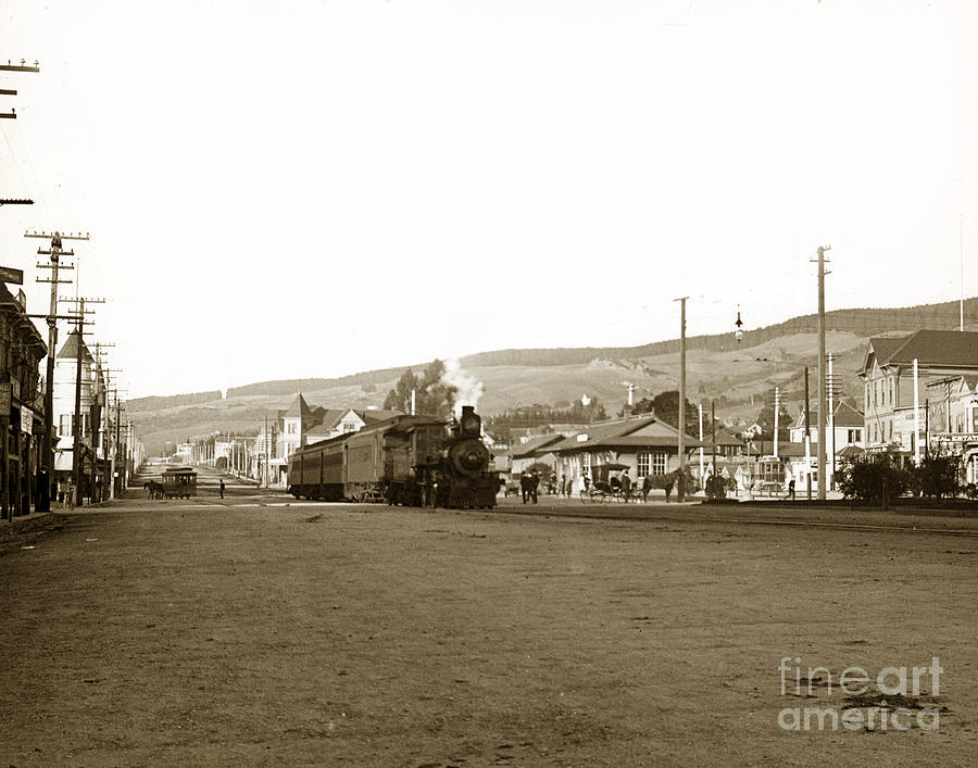 Transportation Photograph - Berkeley California Train station circa 1902 by Monterey County Historical Society